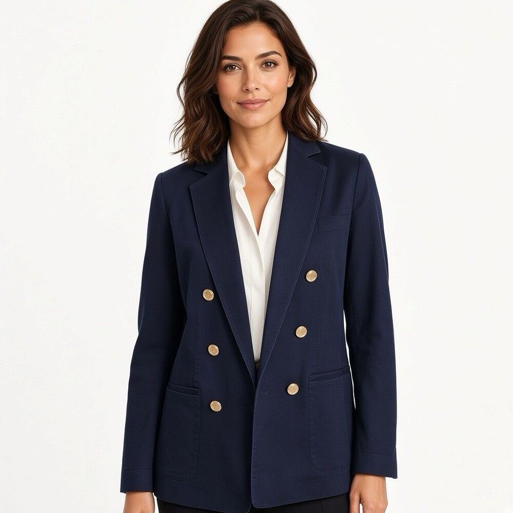 Anne Klein Women’s Size XL Blazer Black Double Breasted Gold Buttons Jacket NEW